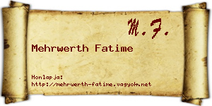 Mehrwerth Fatime névjegykártya